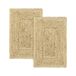 HAMID Alhambra Jute tapijt, natuurlijke kleuren, 2 stuks, 100% jutevezel, handgevlochten, tapijten voor woonkamer, eetkamer, slaapkamer, hal, natuurlijke kleur (40 x 60 cm), 2 stuks