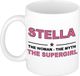 Bellatio Decorations Stella Naam cadeau Stella - The woman, The myth the supergirl koffie mok / beker 300 ml - Oudroze Keramiek
