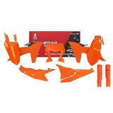 7-delige KTM 7-delige kunststof set (met afdekking voor filterbehuizing en frame voor koplampen voor Steel) oranje K zwart