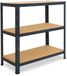 Shelfplaza HOME metalen stellingkast - 100x70x60 cm - antraciet - 3 planken