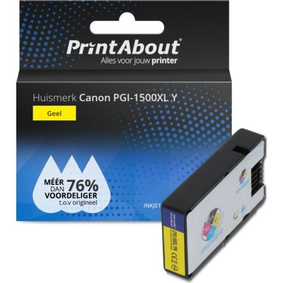 PrintAbout   Huismerk Canon PGI-1500XL Y Inktcartridge Geel Hoge capaciteit