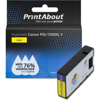 PrintAbout Huismerk PGI-1500XL Y Gele inktcartridge voor Canon - Hoge capaciteit