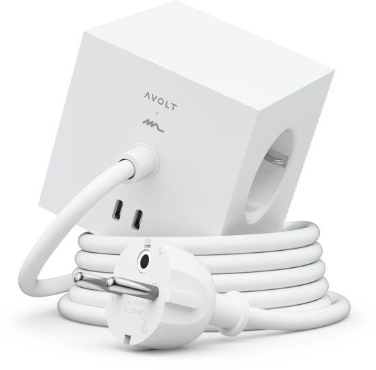 Avolt Square 1 stekkerdoos USB-C 30W 1,8 m Opal White