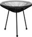 Springos Tuintafel - Rotan - Zwart - Rond - Glas - 50 Cm