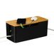 Relaxdays Kabelbox stekkerdoos - kunststof - bamboe deksel - kabels wegwerken - zwart