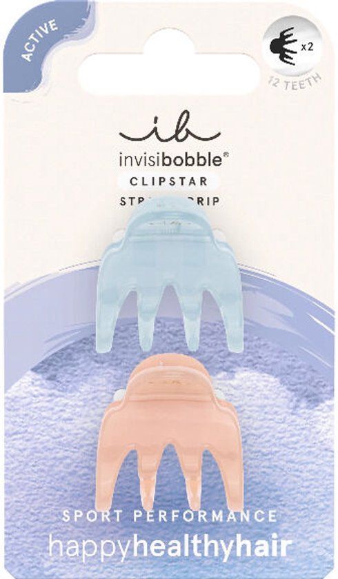 Invisibobble Clipstar Active Gym Buddy S Haarclip Kunststof Roze/Transparant/Blauw