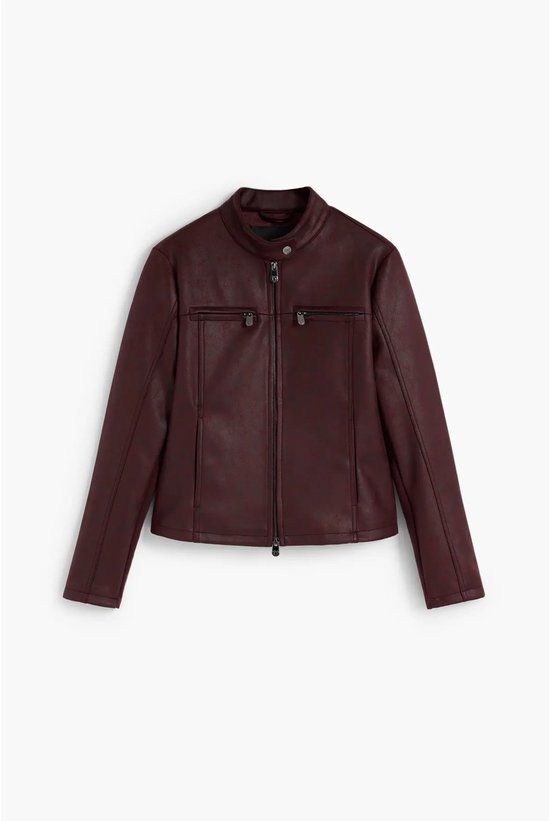 Desigual Damesjas M Polyester Lange mouw Granate Oscuro