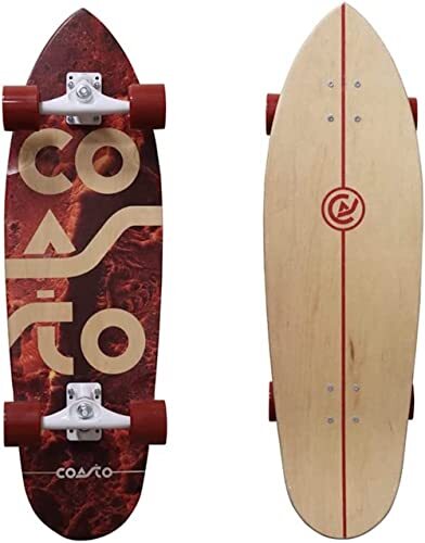 Coasto Nova 33,5", Skateboard, Rood/Hout, 33.5", Unisex-Volwassene