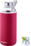 Westmark Viva Drinkfles 1000 ml Glas/Siliconen Rood/Zilver/Doorzichtig