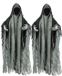 Boland Gezichtsloze geest - 2x - zwart/grijs - 146 cm - Halloween/Horror - Decoratie