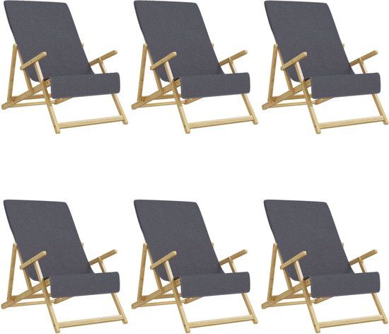 vidaXL Strandhanddoeken 6 stuks antraciet 60x135 cm 400 g/m² katoen/polyester