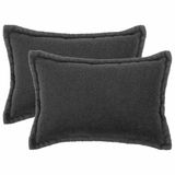 vidaXL - Kussensloop - 2 stuks - HOUTEN - Donkergrijs - 50 x 70 cm - Bouclé