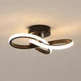 Comely LED Plafonnier, 22W 2500LM Klaverblad Design LED Plafondlamp, Moderne Zwarte Plafondlamp voor Gang Keuken Slaapkamer Badkamer, Warm Wit 3000K, Diameter 25cm