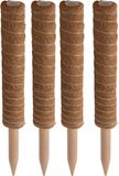 Pro garden plantenstok kokos - 4x - eucalyptushout - D4,5 x H40 cm - plantensteun