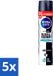 Nivea Men Deospray Invisible Black & White Active 250ml (5 stuks)