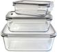 Set de 3 boîtes transparentes avec couvercle hermétique – convient au four, micro-ondes, congélateur et lave-vaisselle – 22 x 17 x 9 cm