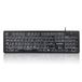 Perixx Periboard-317 Bedraad USB Wit LED Backlit Toetsenbord, Grote Print Verlichte Toetsen, UK QWERTY, Zwart