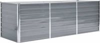 vidaXL Plantenbak - verhoogd - 240x80x77 cm - gegalvaniseerd staal - grijs