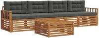 vidaXL Acacia Hout Bank Loungeset 4 Zitplekken Natuurlijk en Antraciet