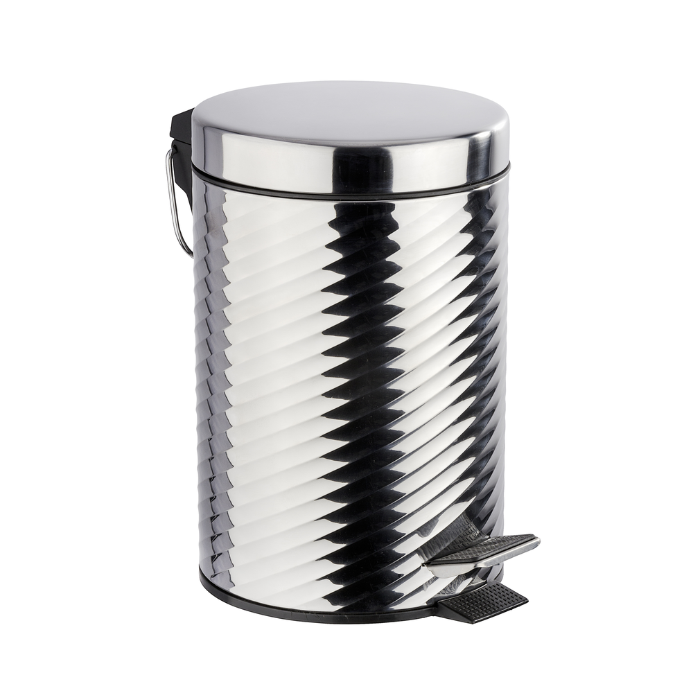 WENKO Pedal bin Spiro shiny 3 l rustproof stainless steel