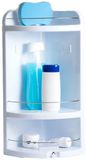Toyma Étagère de douche - blanc - plastique - modèle d'angle - 23 x 23 x 58 cm