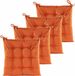Anna's Collection Stoelkussen gewatteerd - 4x - oranje - 38 x 38 cm