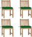 Teak chaises de jardin 4 pièces avec coussins teck massif