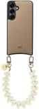 AVY Leren Hoesje Geschikt voor Samsung Galaxy S25 / S24 | Compatibel met MagSafe | Leather Case met Telefoonkoord | Polsband | Beige | Cupid Beige