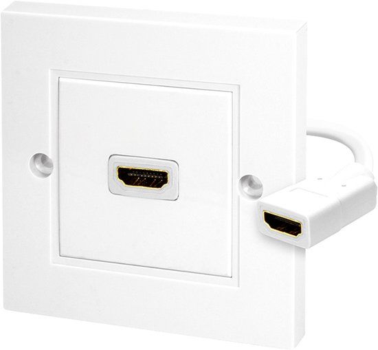 LogiLink AH0014 HDMI-adapter WALL PLATE, HDMI 1 poort, wit