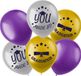 Folat Ballonnen geslaagd thema - 12x - goud/zilver/paars - latex - 33 cm