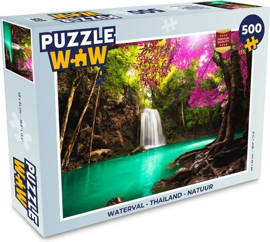 MuchoWow Puzzel Waterval - Thailand - Natuur - Legpuzzel - Puzzel 500 stukjes