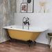 Hudson Reed Oxford Semi-freestanding Corner Bath Classic 168.5cm x 75cm - Left Hand Version - Yellow (Honey Yellow), with Black Bath Feet