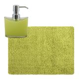 MSV Badkamer Droogloop Tapijt - Langharig - 50 x 70 cm - Incl. Zeeppompje 260 ml - Limegroen
