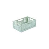 Homéa Opvouwbare en stapelbare kist, maat S (21 x 14,5 x 8 cm), kleur: celadon