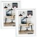 Zep Cadre photo - 2x pièces - blanc - plastique - pour photo de 20 x 25 cm - debout / suspendu
