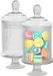 Gerimport pot à bonbons/pot de stockage Striped - 2x - verre - D12,5 x H28 cm - transparent