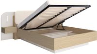 Vente-unique Bed met opbergruimte hout beige 160 x 200 cm