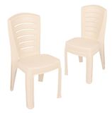 Garronda 3x Tuinstoel, stapelbaar, rotanlook, beige, GD-0270