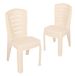 Garronda 3x Chaise de jardin, empilable, aspect rotin, beige, GD-0270