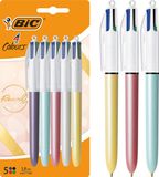 BIC 4 Kleuren Pen met Pareldesign - Balpen - Parel Design - Pennen - Medium Punt (1mm) - 5 Stuks