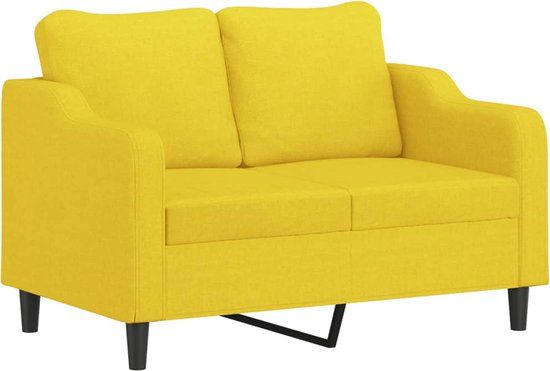 vidaXL Tweezitsbank 120 cm stof lichtgeel