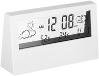 Merkloos Digitale Wekker - Thermohygrometer Klok - Wit