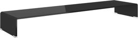 Syfax TV-meubel/monitorverhoger zwart 120x30x13 cm glas