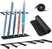 VEVOR Surfboard Wandhouder 5 Niveaus Verticale Surfboard Rack Hanger voor Opslag & Display, Verstelbare Organizer voor Kiteboards, Shortboards, Ski'S, Snowboards, Zwart