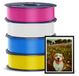 PETG Filament Bundle 4 kg, 4 Rollen, Blanc/Magenta/Jaune/Cyan, 1,75 mm