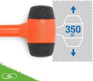 MOSCATELLI - Veelzijdige, robuuste en ergonomische campinghamer met haken voor het verwijderen van haringen - oranje