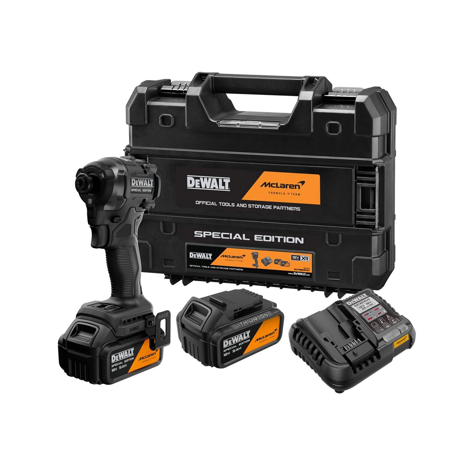 DeWALT DCF86MP2T-QW | XR x McLaren brushless accu slagschroevendraaier 18V in TSTAK (2x 5.0Ah accu + lader)