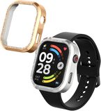 kwmobile 2x protection de bord de montre en plastique pour Xiaomi Redmi Watch 6 Housse de protection - Coque de protection pailletée or rose / argent