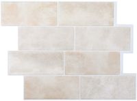 vidaXL - Subway - tegel - 10 st - Beige marmer - 29 x 21 cm - Polyurethaan