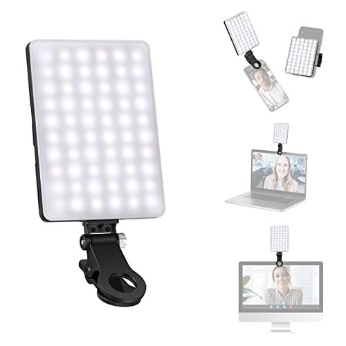 Neewer Led-videolamp voor mobiele telefoons, 3 lichtmodi, instelbare helderheid, ingebouwde 2000 mAh lithium-batterij en klem voor mobiele telefoon, voor iPhone, Samsung, Huawei en andere smartphones